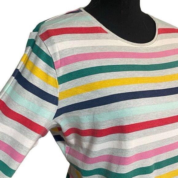 Croft & Barrow Multi Colored Striped Long Sleeve Tee - Picture 2 of 5